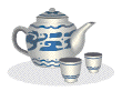 Tea pot and cups